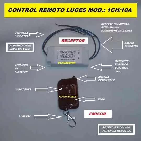 Control remoto 1 canal luces onutronix tel.: 5197-2510